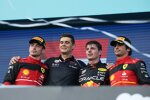 Charles Leclerc (Ferrari), Max Verstappen (Red Bull) und Carlos Sainz (Ferrari) 