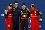 Charles Leclerc (Ferrari), Max Verstappen (Red Bull) und Carlos Sainz (Ferrari) 