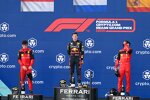 Charles Leclerc (Ferrari), Max Verstappen (Red Bull) und Carlos Sainz (Ferrari) 