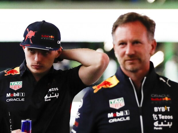 Max Verstappen mit Red-Bull-Teamchef Christian Horner