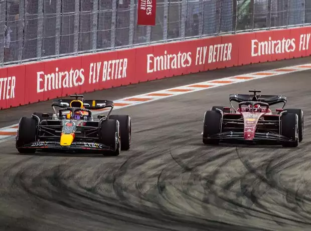 Max Verstappen, Charles Leclerc Titel-Bild zur News: Max Verstappen, Charles Leclerc