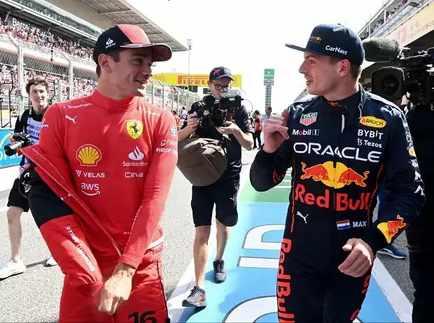 Charles Leclerc, Max Verstappen Titel-Bild zur News: Charles Leclerc, Max Verstappen