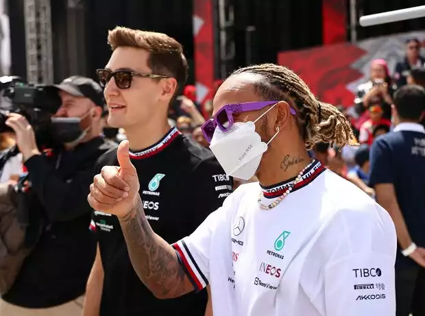 Titel-Bild zur News: George Russell, Lewis Hamilton