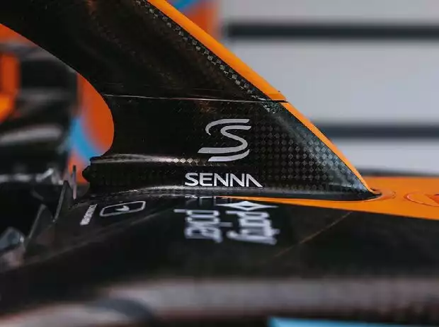 Senna-Schriftzug am McLaren Titel-Bild zur News: Senna-Schriftzug am McLaren