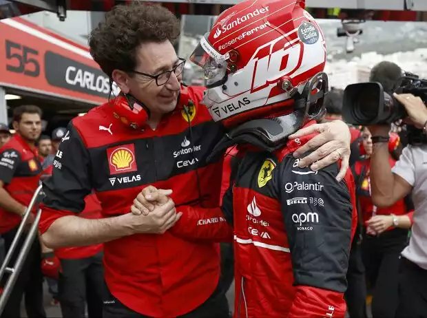 Mattia Binotto, Charles Leclerc Titel-Bild zur News: Mattia Binotto, Charles Leclerc