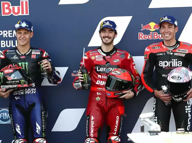 Fabio Quartararo, Francesco Bagnaia, Aleix Espargaro Titel-Bild zur News: Fabio Quartararo, Francesco Bagnaia, Aleix Espargaro