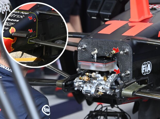 Vorderrad-Aufhängung am Red Bull RB18 beim Grand Prix von Monaco 2022