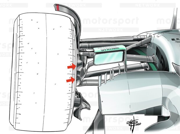 Bremsschächte am Mercedes W13 beim Grand Prix von Monaco 2022