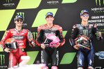 Francesco Bagnaia (Ducati), Aleix Espargaro (Aprilia) und Fabio Quartararo (Yamaha) 