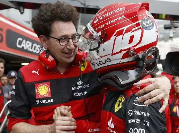 Mattia Binotto, Charles Leclerc Titel-Bild zur News: Mattia Binotto, Charles Leclerc