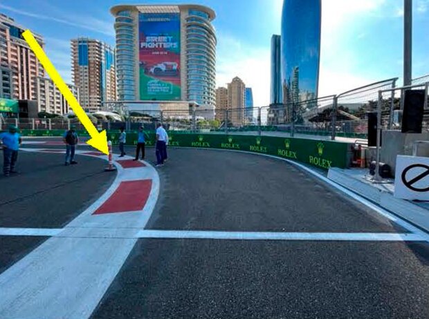 Die Boxenausfahrt bei der Formel 1 in Baku Die Boxenausfahrt bei der Formel 1 in Baku