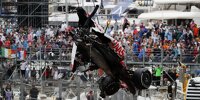 Der verunfallte Haas von Mick Schumacher beim Formel-1-Rennen von Monaco 2022