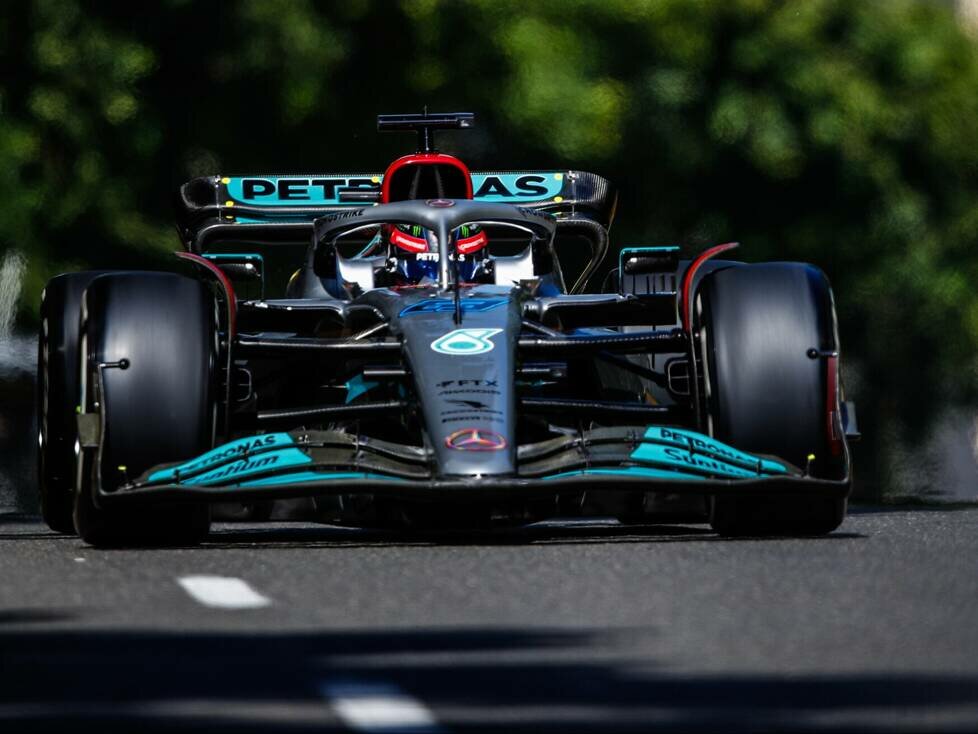 George Russell im Mercedes W13 beim Formel-1-Rennen in Baku