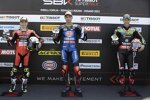 Alvaro Bautista, Toprak Razgatlioglu und Jonathan Rea 