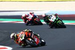 Alvaro Bautista, Jonathan Rea und Xavi Vierge 