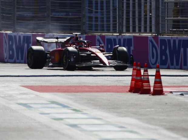 Titel-Bild zur News: Charles Leclerc (Ferrari): Powerunitschaden beim Grand Prix von Aserbaidschan in Baku 2022