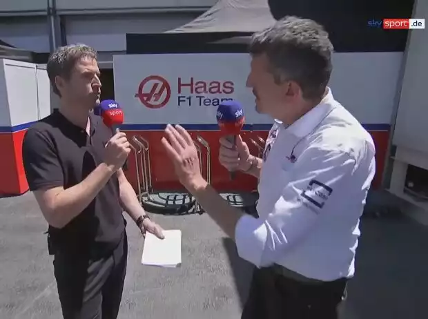 Aufreger-Interview in Baku: Sky-Reporter Peter Hardenacke und Haas-Teamchef Günther Steiner Titel-Bild zur News: Aufreger-Interview in Baku: Sky-Reporter Peter Hardenacke und Haas-Teamchef Günther Steiner
