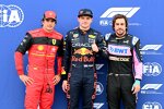 Carlos Sainz (Ferrari), Max Verstappen (Red Bull) und Fernando Alonso (Alpine) 