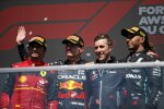 Carlos Sainz (Ferrari), Max Verstappen (Red Bull) und Lewis Hamilton (Mercedes) 