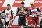 Ai Ogura (Honda Team Asia), Augusto Fernandez ( Ajo) und Jake Dixon (Aspar) 