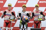 Izan Guevara (Aspar), Ayumu Sasaki (Max Racing) und Sergio Garcia (Aspar) 