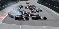 Der Start zum Formel-1-Rennen in Baku 2022