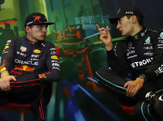Max Verstappen, George Russell Titel-Bild zur News: Max Verstappen, George Russell