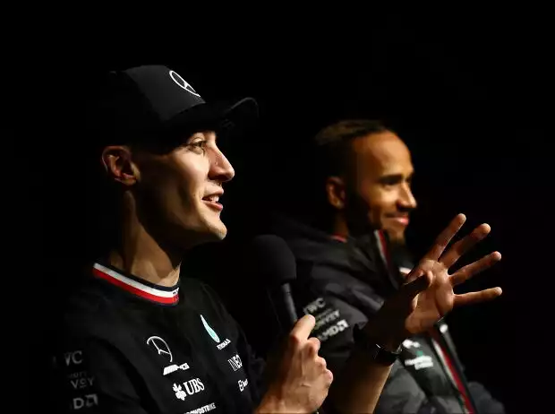 Titel-Bild zur News: George Russell, Lewis Hamilton