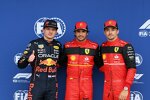 Max Verstappen (Red Bull), Carlos Sainz (Ferrari) und Charles Leclerc (Ferrari) 