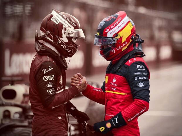 Titel-Bild zur News: Charles Leclerc und Carlos Sainz, Silverstone 2022