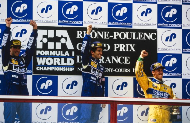 Alain Prost Damon Hill Michael Schumacher ~Alain Prost, Damon Hill und Michael Schumacher ~ Alain Prost Damon Hill Michael Schumacher ~Alain Prost, Damon Hill und Michael Schumacher ~
