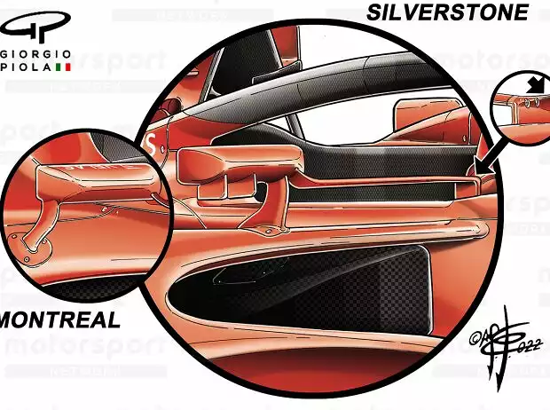 Ferrari-Rückspiegel von Montreal und Silverstone im Vergleich Titel-Bild zur News: Ferrari-Rückspiegel von Montreal und Silverstone im Vergleich