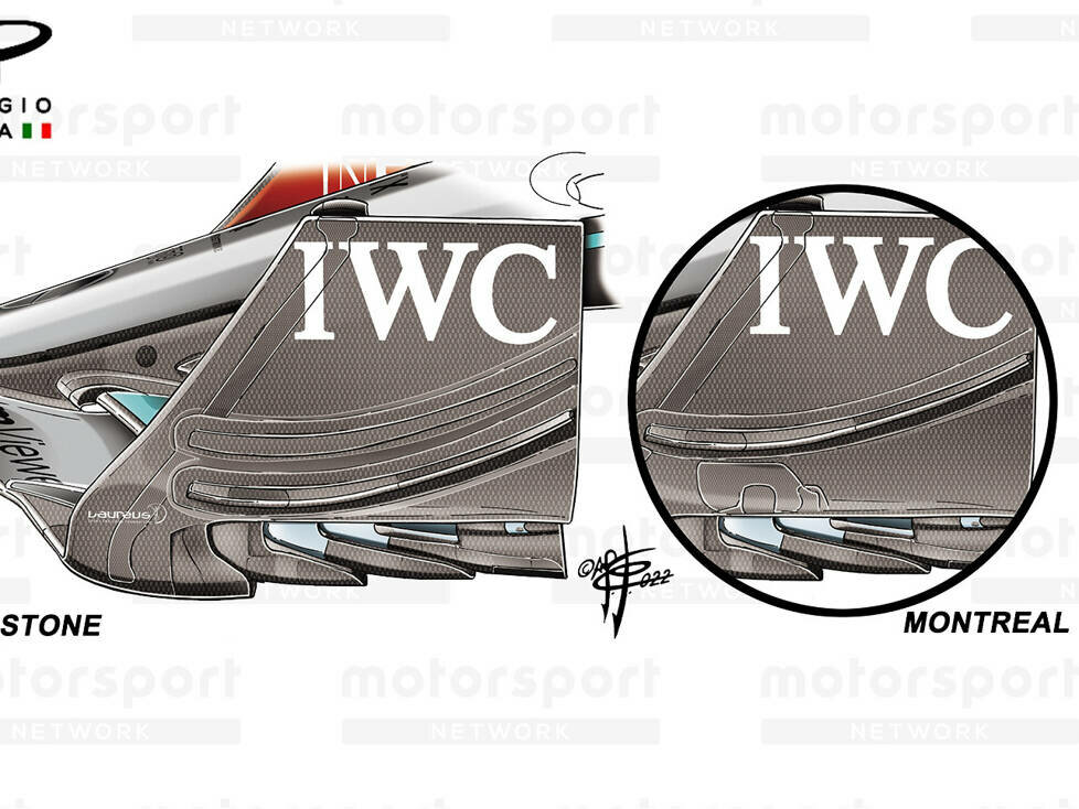 Die Frontflügel-Endplatten von Montreal und Silverstone im Vergleich