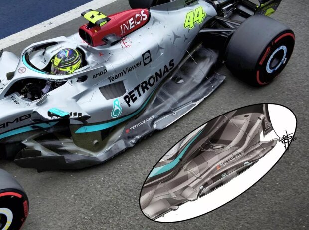 Die Änderungen am Unterboden von Mercedes Die Änderungen am Unterboden von Mercedes