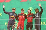 Max Verstappen (Red Bull), Charles Leclerc (Ferrari) und Lewis Hamilton (Mercedes) 