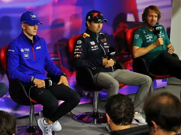 Mick Schumacher, Sergio Perez und Sebastian Vettel Titel-Bild zur News: Mick Schumacher, Sergio Perez und Sebastian Vettel