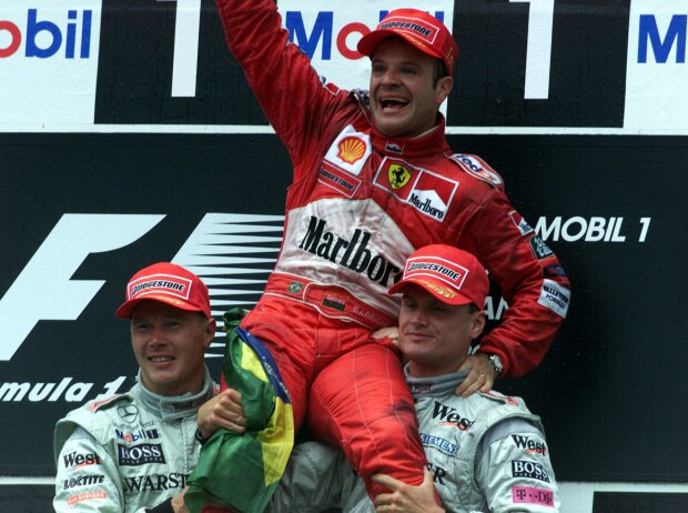 Rubens Barrichello, Mika Häkkinen, David Coulthard Rubens Barrichello, Mika Häkkinen, David Coulthard