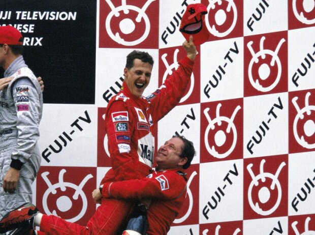 Jean Todt, Michael Schumacher, David Coulthard Jean Todt, Michael Schumacher, David Coulthard