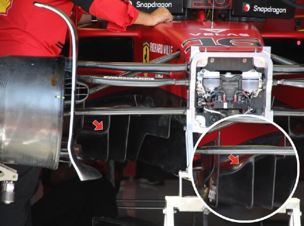 Titel-Bild zur News: Neuer Unterboden am Ferrari F1-75 für den Frankreich-Grand-Prix 2022