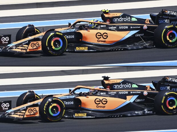 Vergleich: McLaren MCL36 vor und nach dem Update zum Frankreich-Grand-Prix 2022 in Le Castellet Vergleich: McLaren MCL36 vor und nach dem Update zum Frankreich-Grand-Prix 2022 in Le Castellet