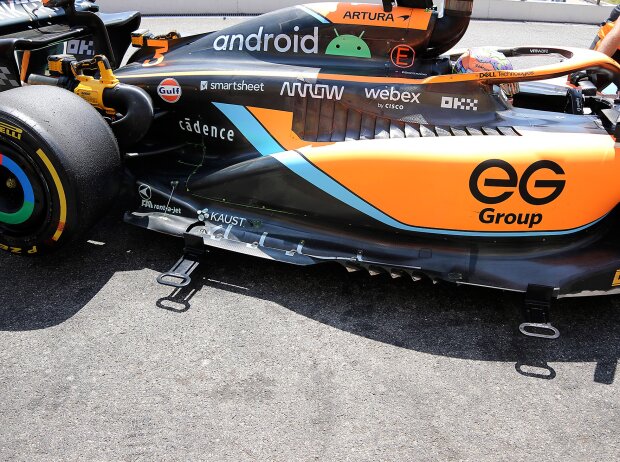 Die neue Seitenkasten-Form beim McLaren MCL36 in Le Castellet Die neue Seitenkasten-Form beim McLaren MCL36 in Le Castellet