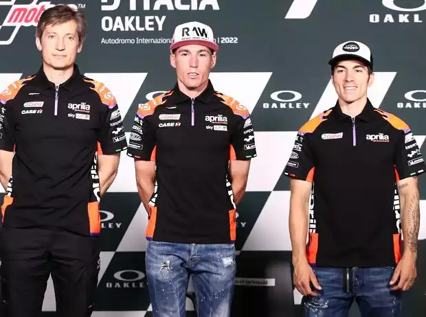 Titel-Bild zur News: Romano Albesiano, Aleix Espargaro, Maverick Vinales