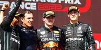 Lewis Hamilton, Max Verstappen, George Russell