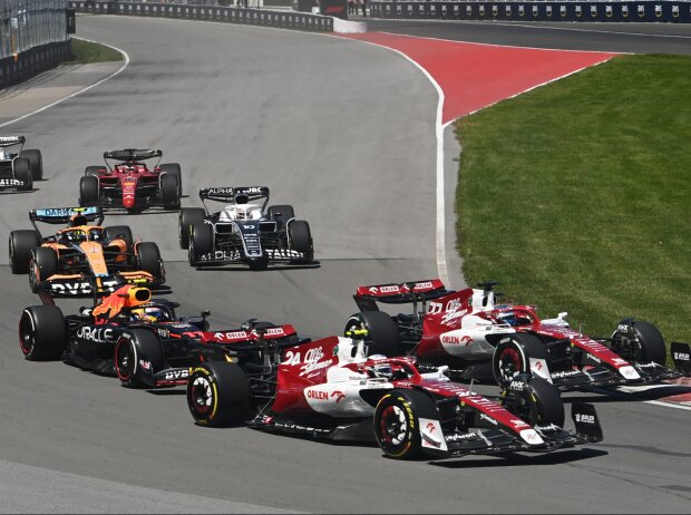 Guanyu Zhou, Valtteri Bottas, Sergio Perez