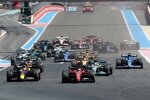 Charles Leclerc (Ferrari), Max Verstappen (Red Bull), Lewis Hamilton (Mercedes) und Sergio Perez (Red Bull) 