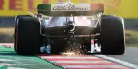 Alfa-Romeo-Schriftzug auf dem Alfa Romeo C42 von Valtteri Bottas 2022
