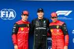 Charles Leclerc (Ferrari), George Russell (Mercedes) und Carlos Sainz (Ferrari) 