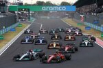 George Russell (Mercedes), Charles Leclerc (Ferrari), Carlos Sainz (Ferrari), Lando Norris (McLaren) und Lewis Hamilton (Mercedes) 