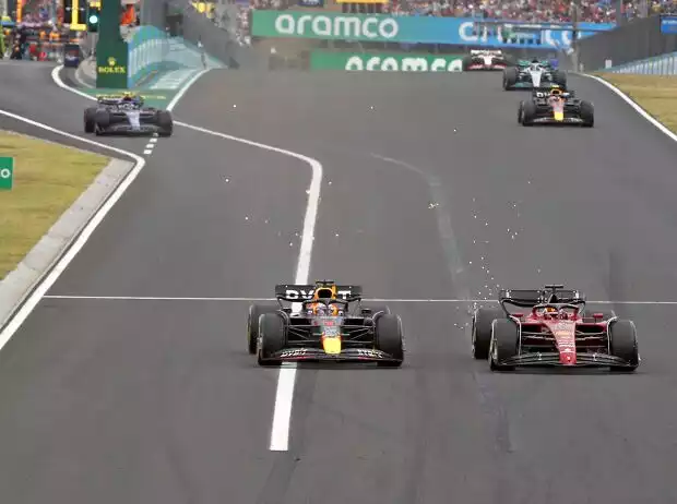 Max Verstappen, Charles Leclerc Titel-Bild zur News: Max Verstappen, Charles Leclerc