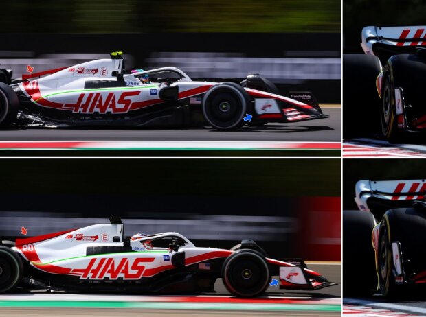 Comparison between the previous (above) and the new design (below) of the Haas VF-22
